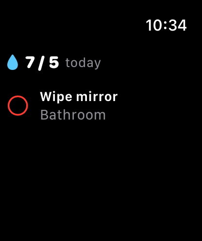 Apple Watch with today's chores